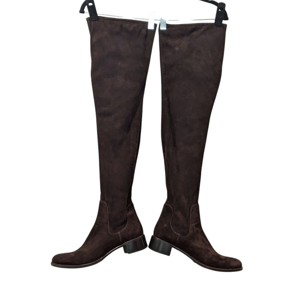 Prada Dark Brown Suede OTK Over the Knee Tall Boot Size EU 38 - Picture 10 of 16